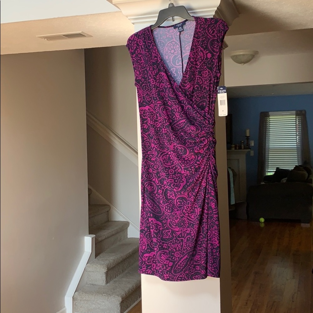 (NWT) Chaps wrap-style midi length dress